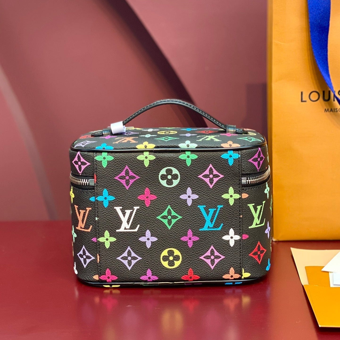 JOLI BB 20 EN TOILE MONOGRAMME COLORÉE AVEC FERMETURE ÉCLAIR ARGENTÉE