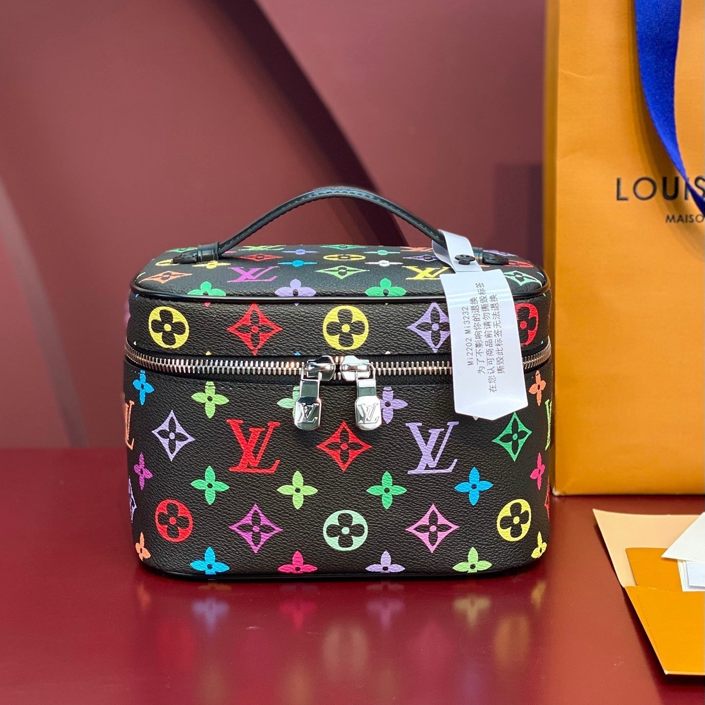 JOLI BB 20 EN TOILE MONOGRAMME COLORÉE AVEC FERMETURE ÉCLAIR ARGENTÉE