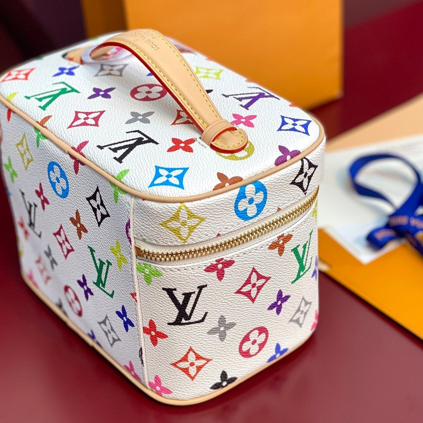 JOLI BB 20 EN TOILE MONOGRAMME MULTICOLORE FERMETURE ÉCLAIR DORÉ