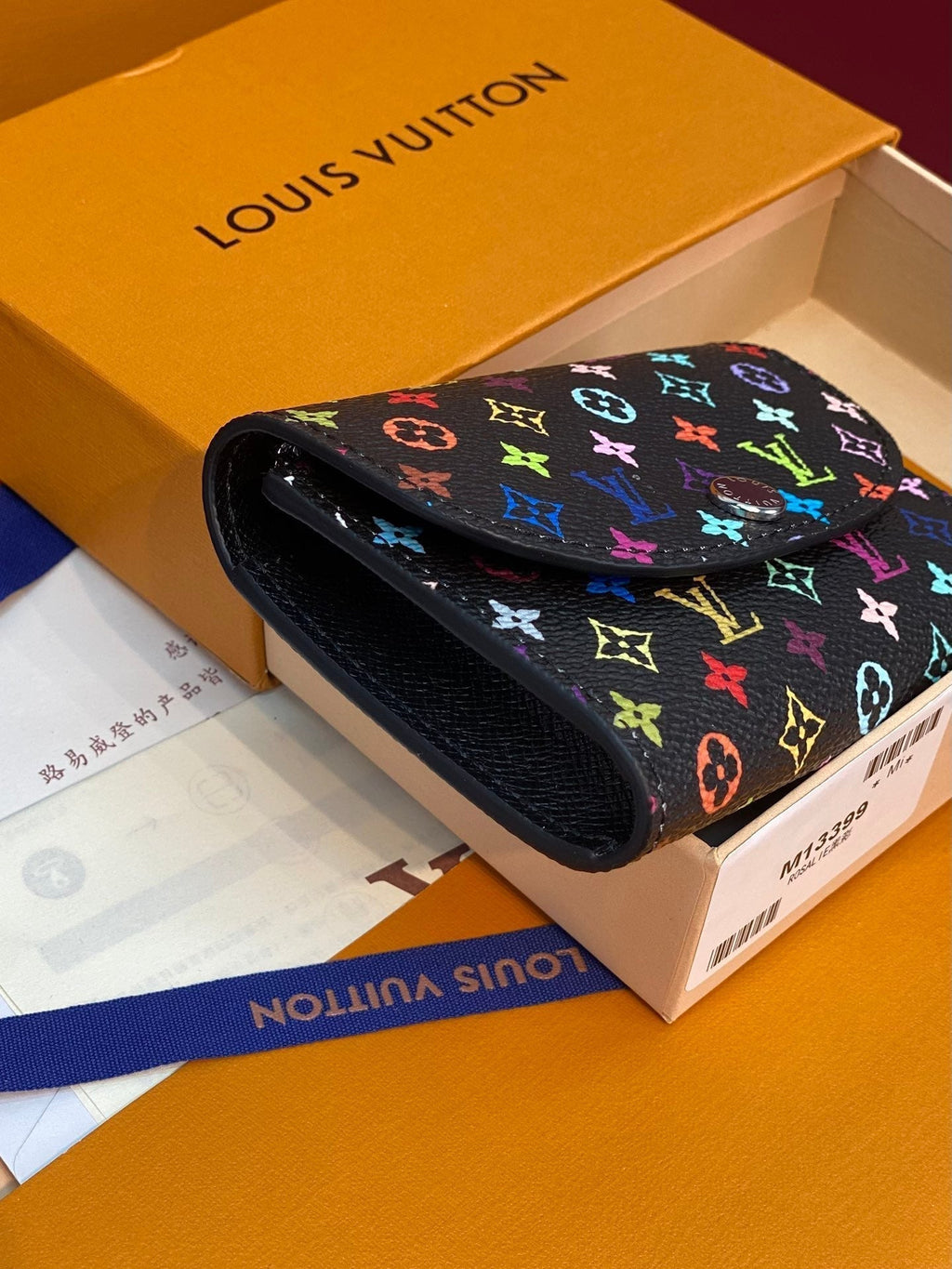 PORTE-MONNAIE LV X TM ROSALIE EN TOILE MONOGRAMME NOIRE ET MULTICOLORE