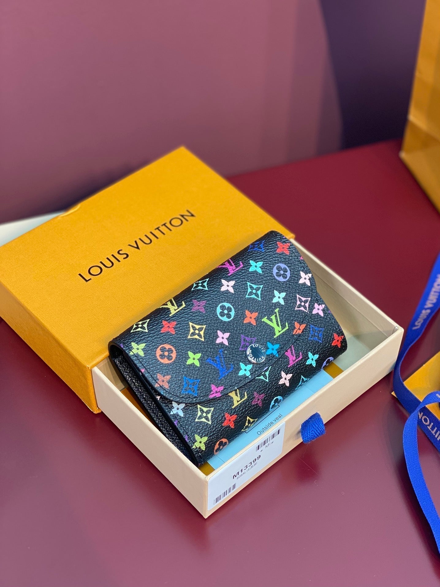 PORTE-MONNAIE LV X TM ROSALIE EN TOILE MONOGRAMME NOIRE ET MULTICOLORE