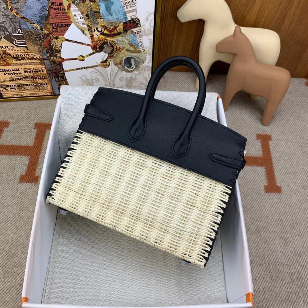HM バーキン 25 cm ピクニック ブラック バンブー＆ラタン