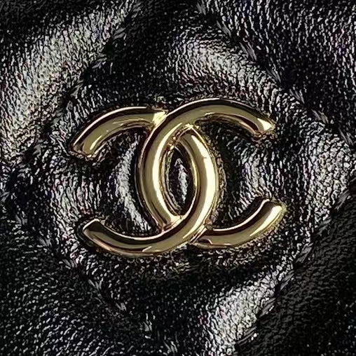 SAC APPAREIL PHOTO MOYEN 23 PO EN CUIR D'AGNEAU NOIR QUINCAILLERIE DORÉ
