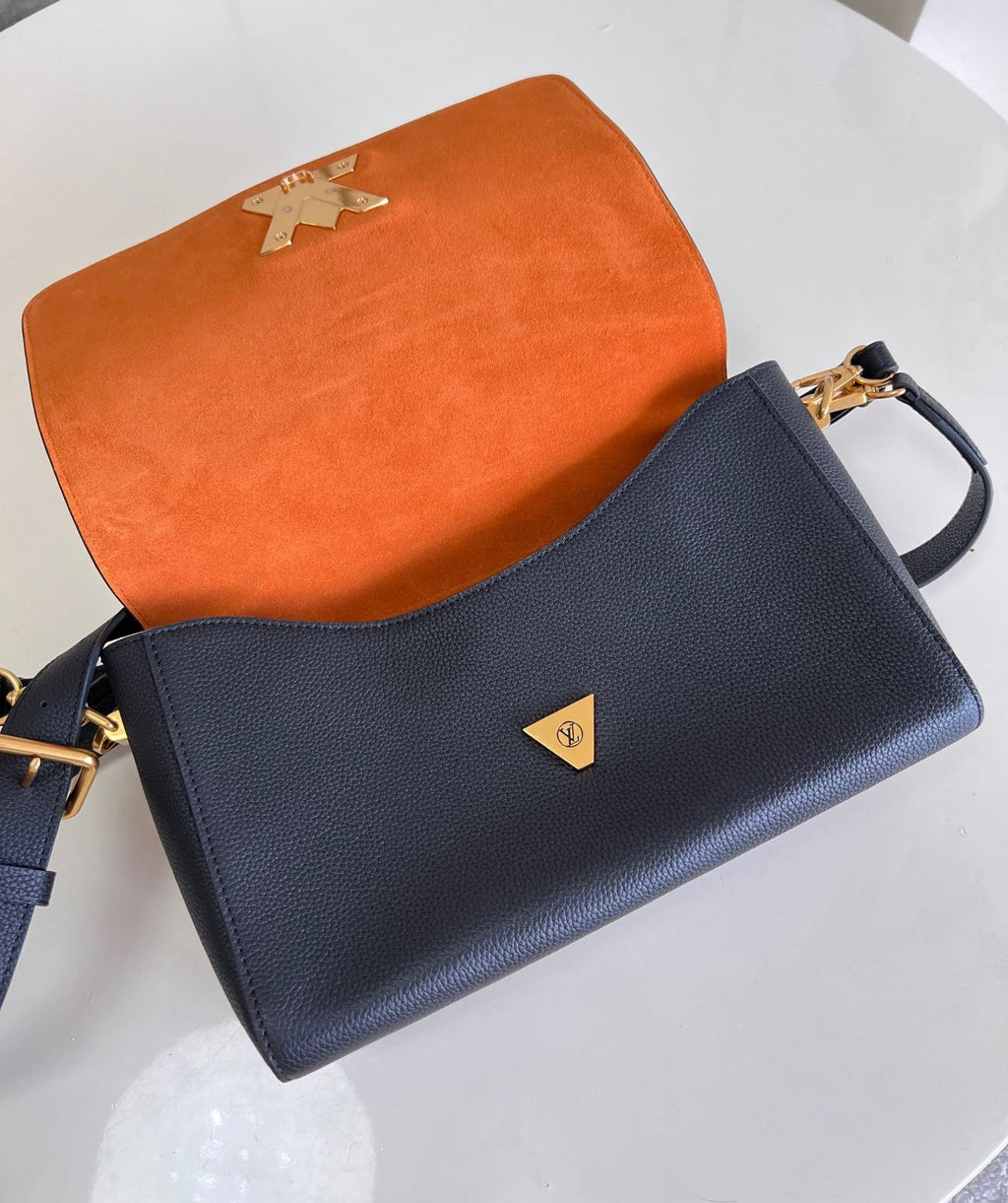 LV SOFT TWIST 27CM BLACK CALFSKIN GOLD HARDWARE