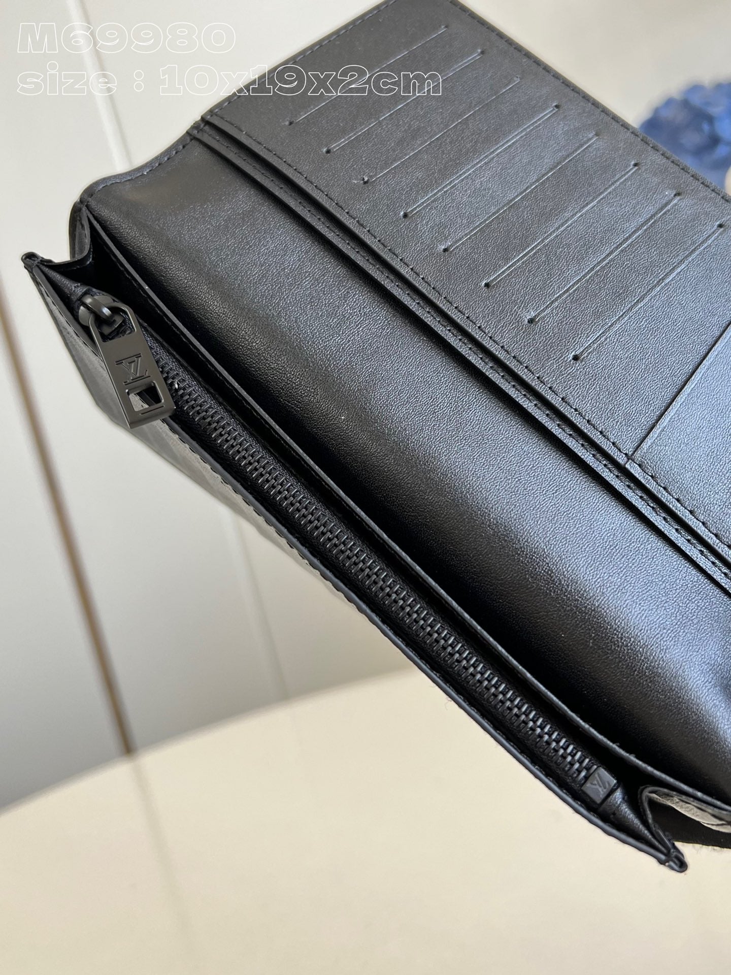 PORTEFEUILLE BRAZZA AEROGRAM 19CM CUIR DE VEAU NOIR