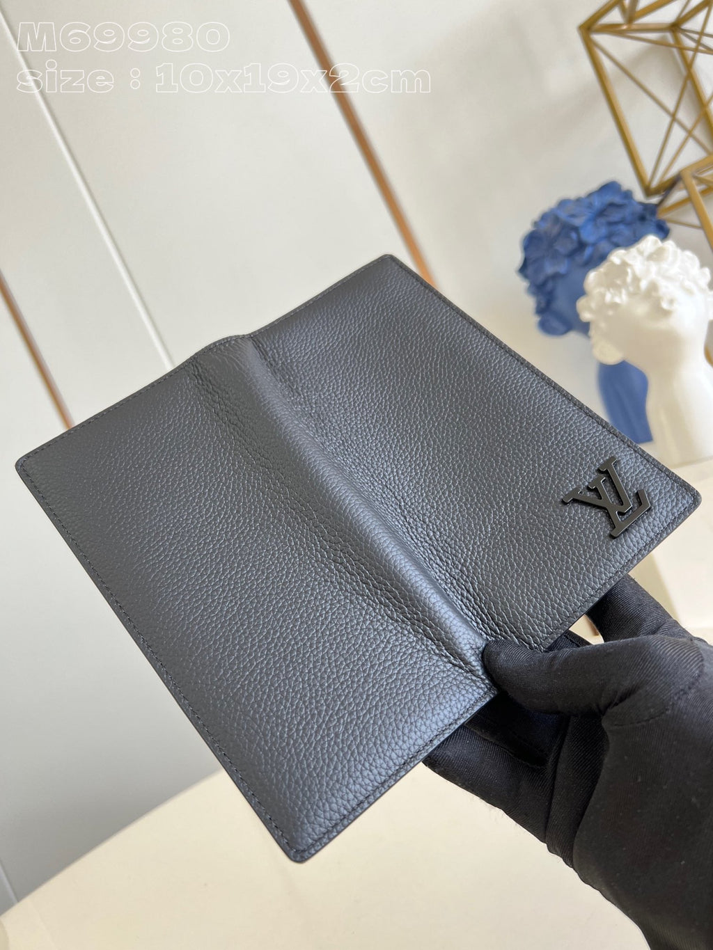 PORTEFEUILLE BRAZZA AEROGRAM 19CM CUIR DE VEAU NOIR