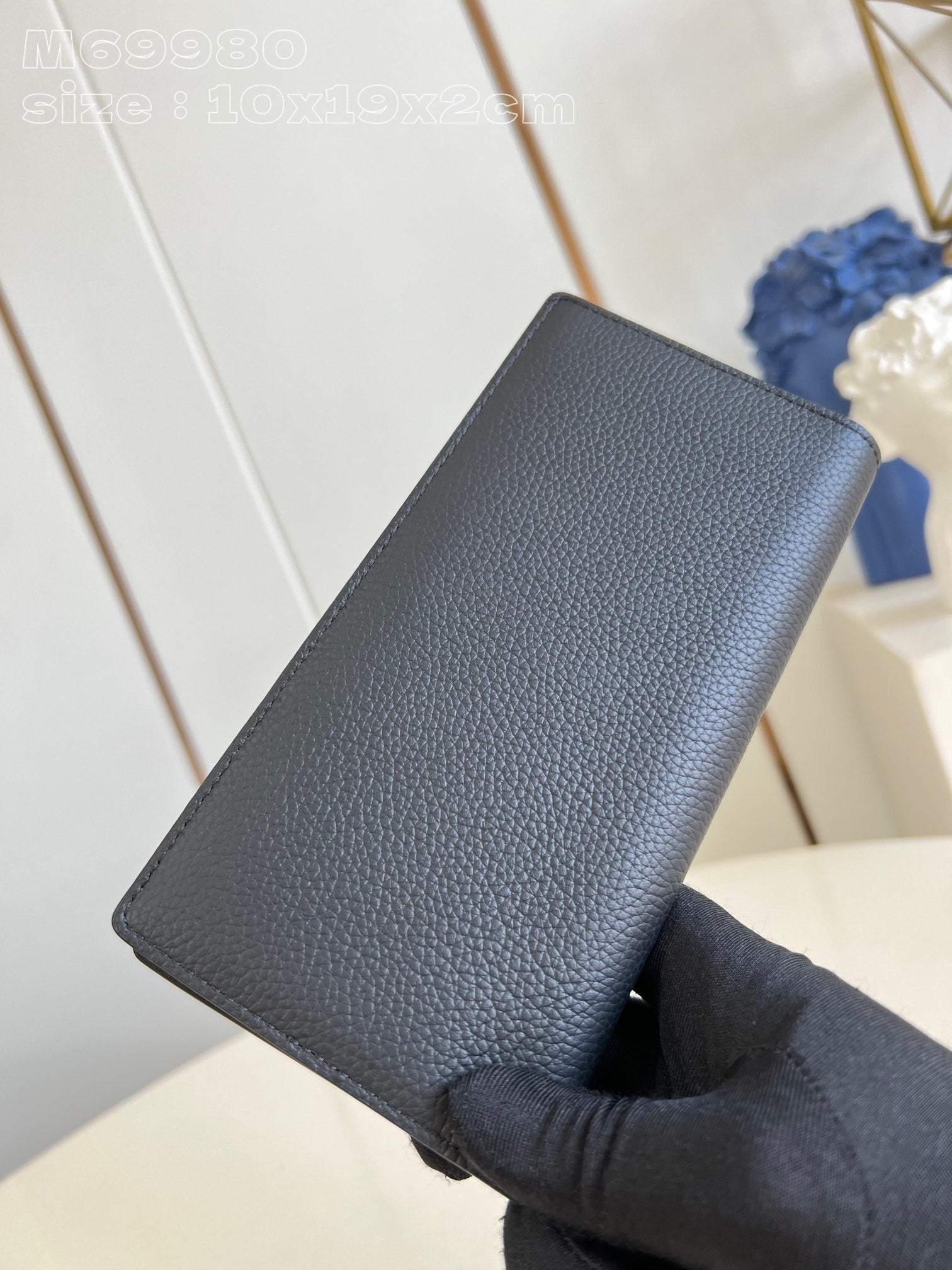 PORTEFEUILLE BRAZZA AEROGRAM 19CM CUIR DE VEAU NOIR