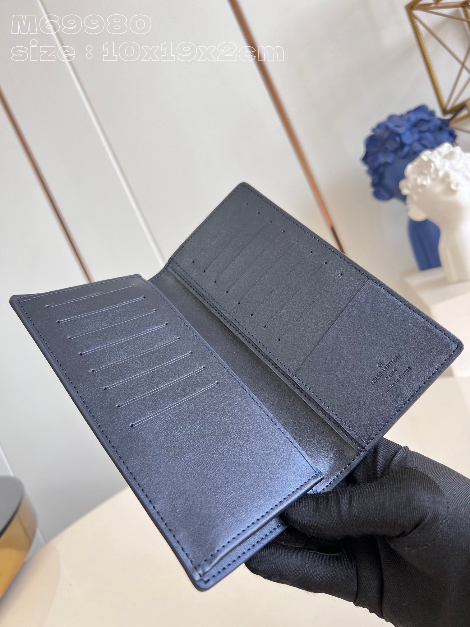 PORTEFEUILLE BRAZZA AEROGRAM 19CM CUIR DE VEAU BLEU