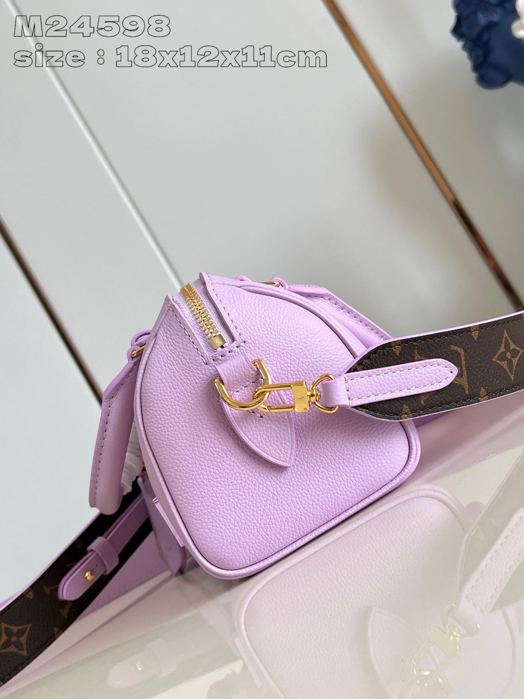 SPEEDY BANDOULIERE 18CM CUIR DE VEAU VIOLET