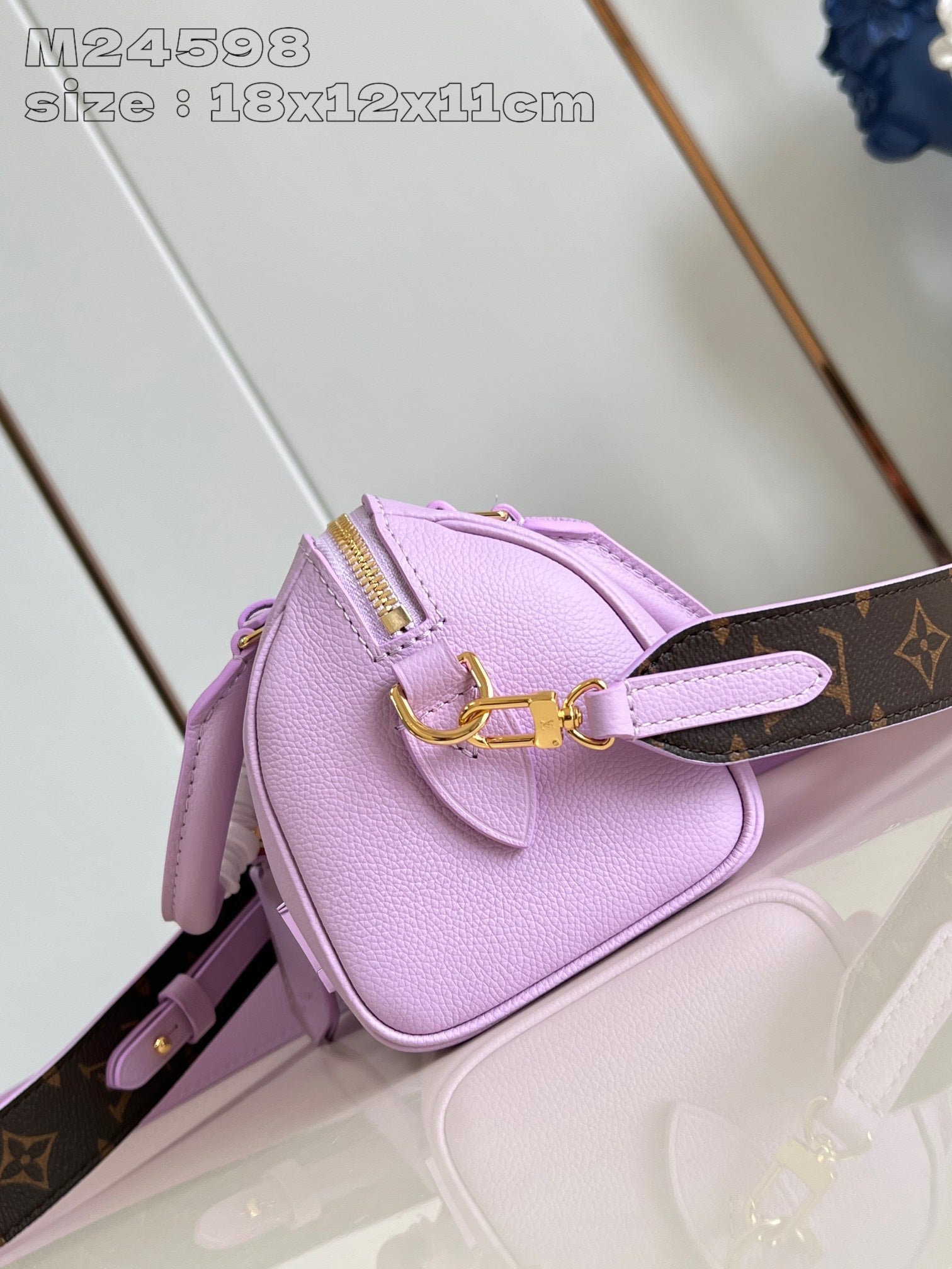 SPEEDY BANDOULIERE 18CM CUIR DE VEAU VIOLET