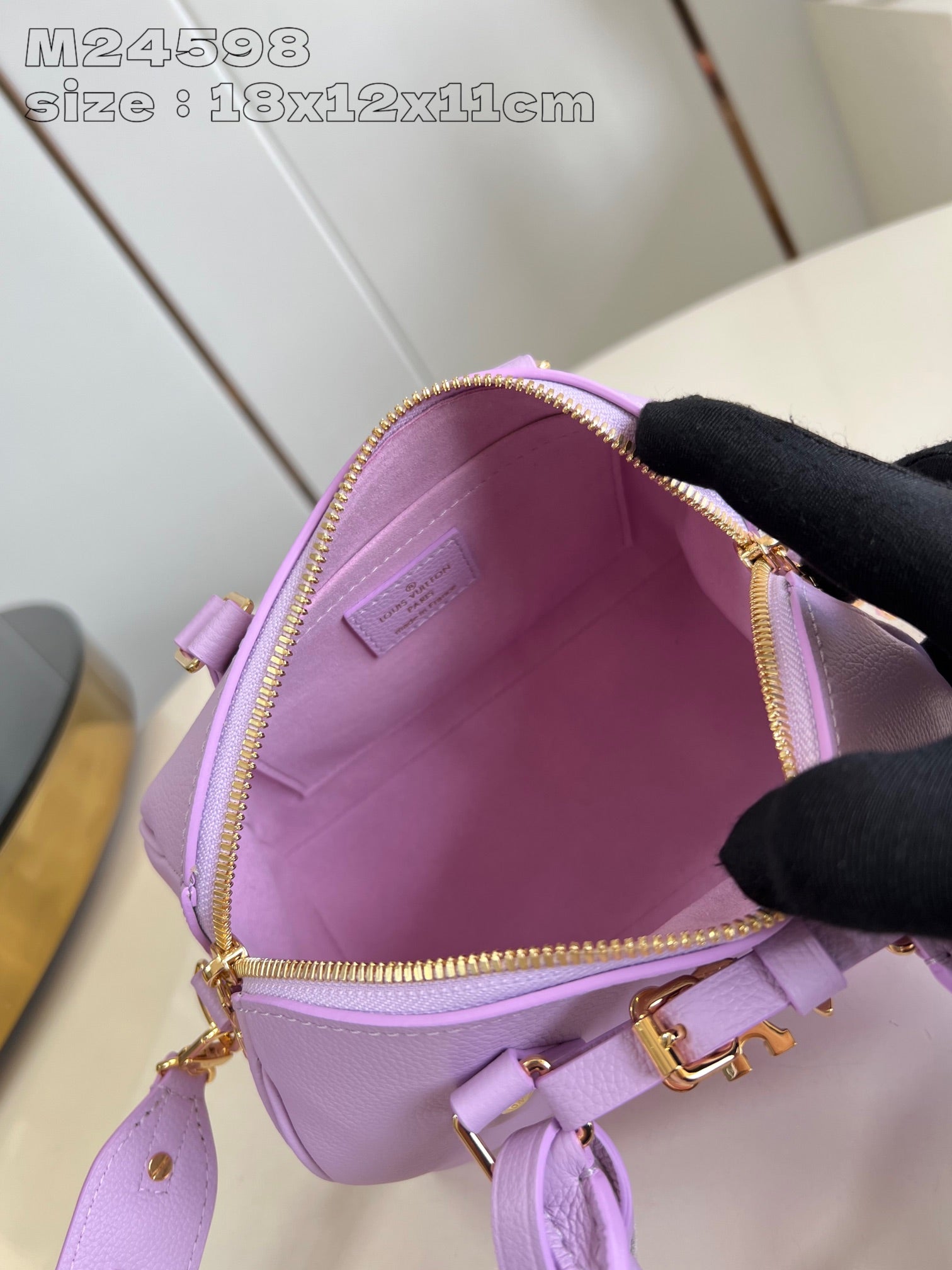 SPEEDY BANDOULIERE 18CM CUIR DE VEAU VIOLET