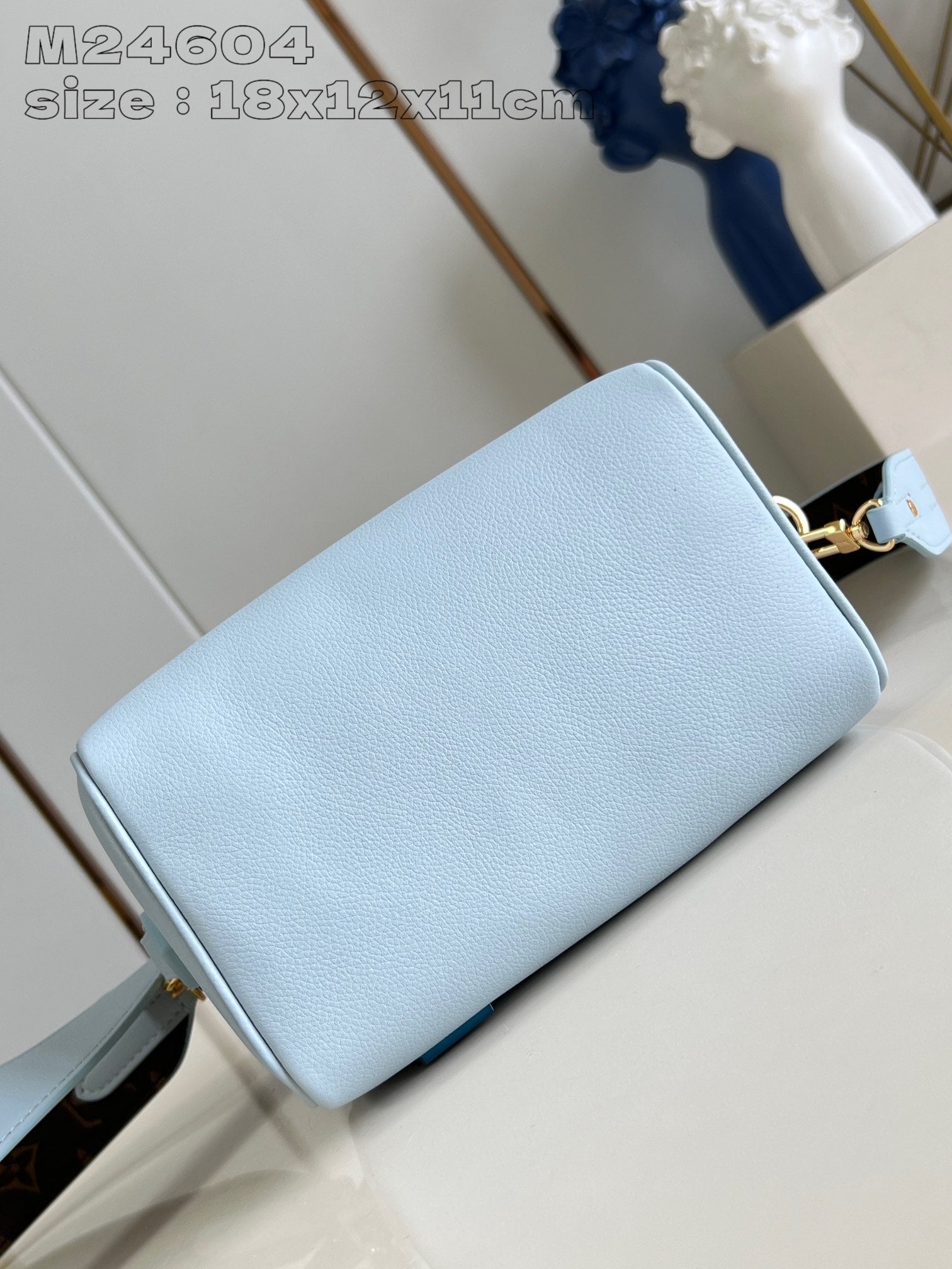 SPEEDY BANDOULIERE 18CM CUIR DE VEAU BLEU NUAGE