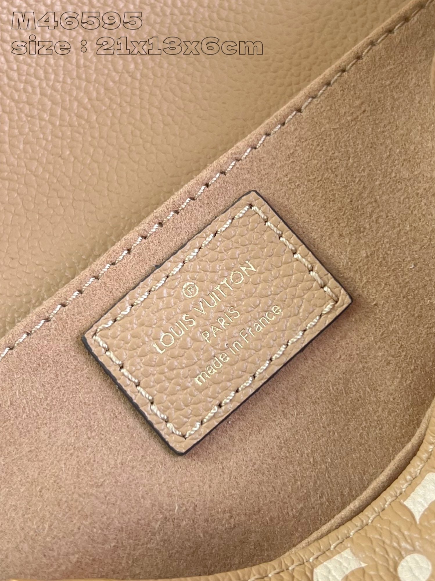 POCHETTE METIS EAST WEST 21.5 MARRON BLANC MONOGRAMME EMPREINTE CUIR DE VEAU