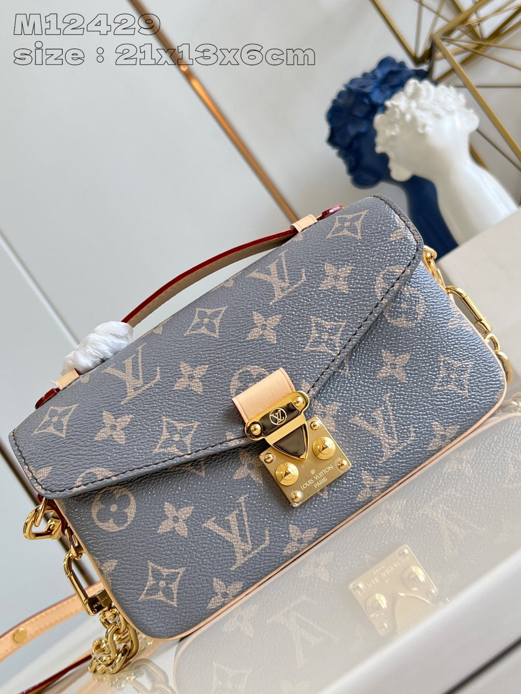 POCHETTE METIS EAST WEST 21,5 TOILE MONOGRAMME GRISE