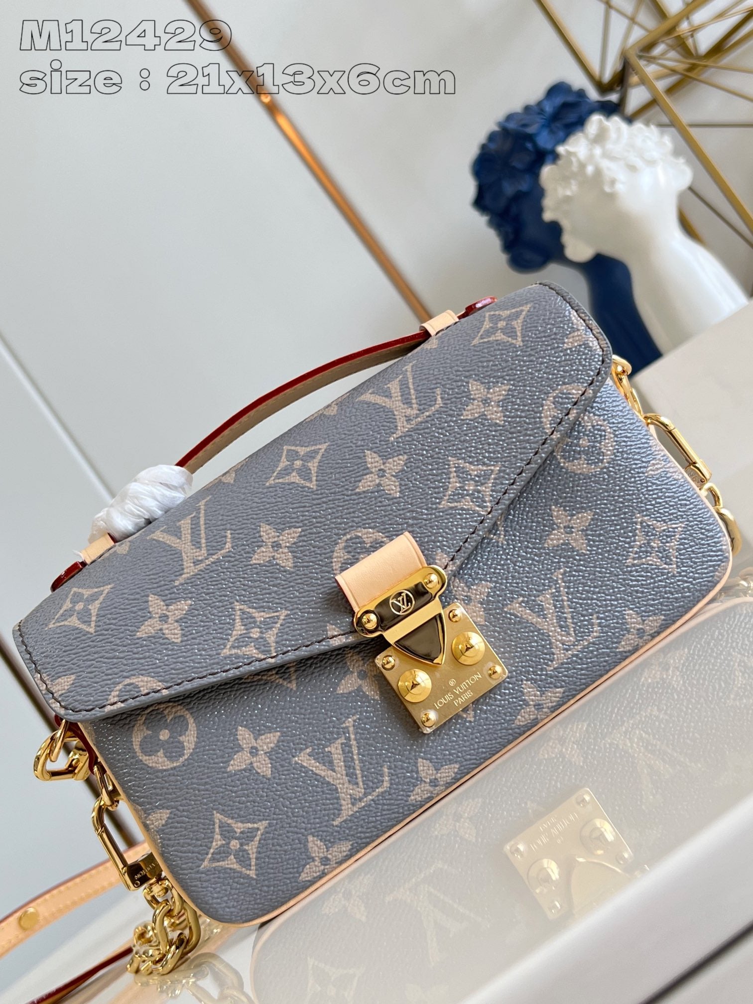 POCHETTE METIS EAST WEST 21,5 TOILE MONOGRAMME GRISE