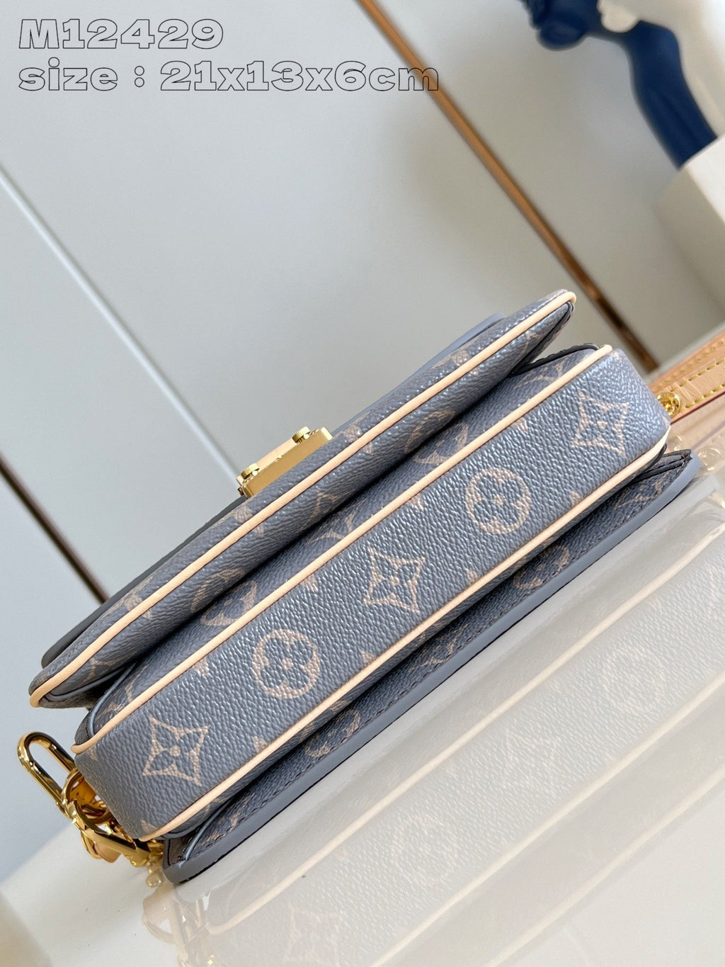POCHETTE METIS EAST WEST 21,5 TOILE MONOGRAMME GRISE