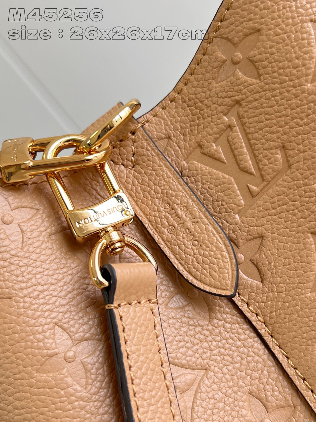 SAC SEAU LV NEO NOE 26 CM MARRON BLANC MONOGRAMME EMPTEINTE CUIR DE VEAU
