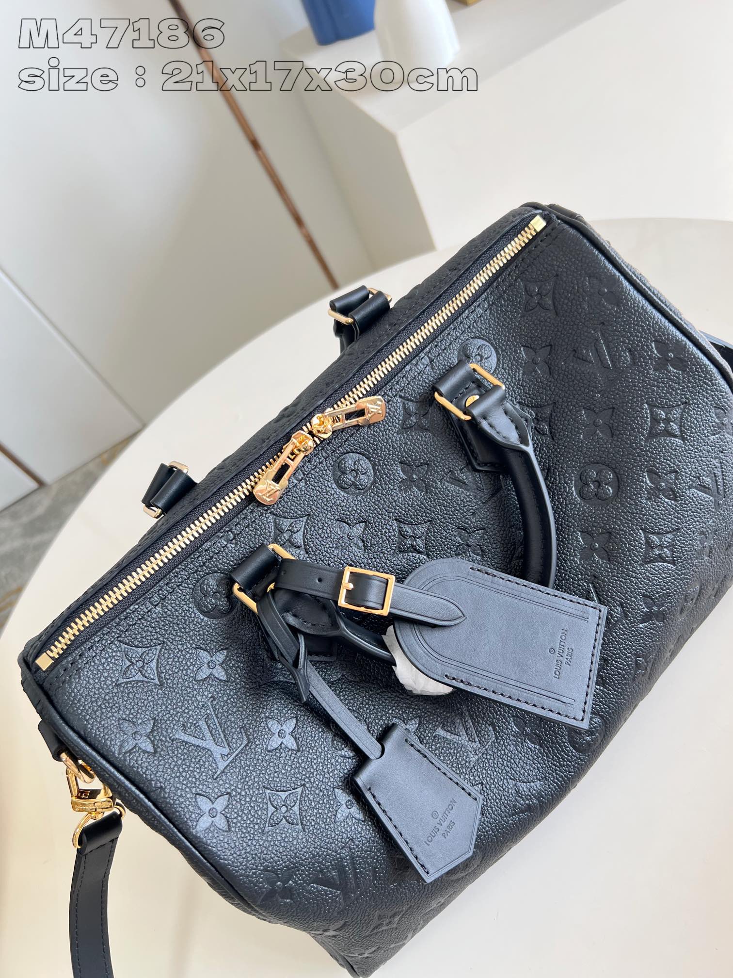 CUIR DE VACHE SPEEDY SOFT 30 NOIR MONOGRAMME EMPREINTE