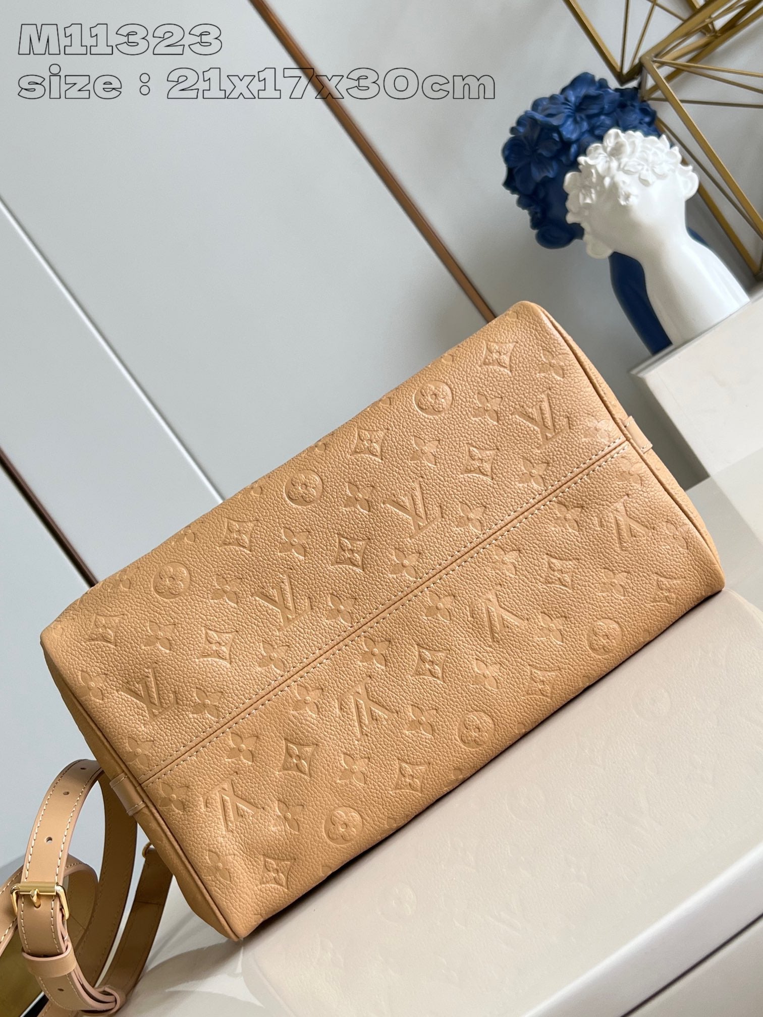 CUIR DE VACHE SPEEDY SOFT 30 ARIZONA BEIGE MONOGRAMME EMPREINTE