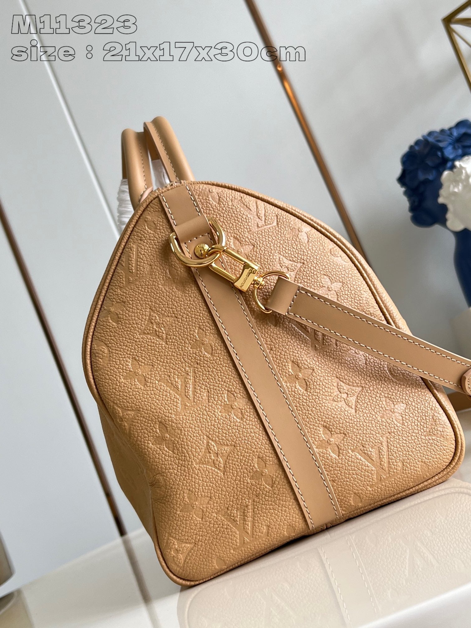 CUIR DE VACHE SPEEDY SOFT 30 ARIZONA BEIGE MONOGRAMME EMPREINTE