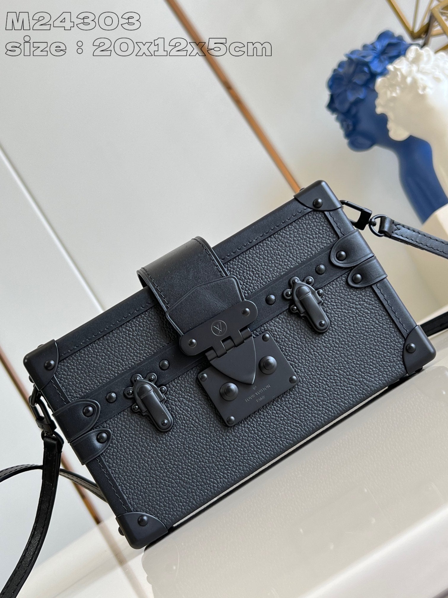LV PETITE MALLE 20 EN CUIR DE VEAU NOIR 