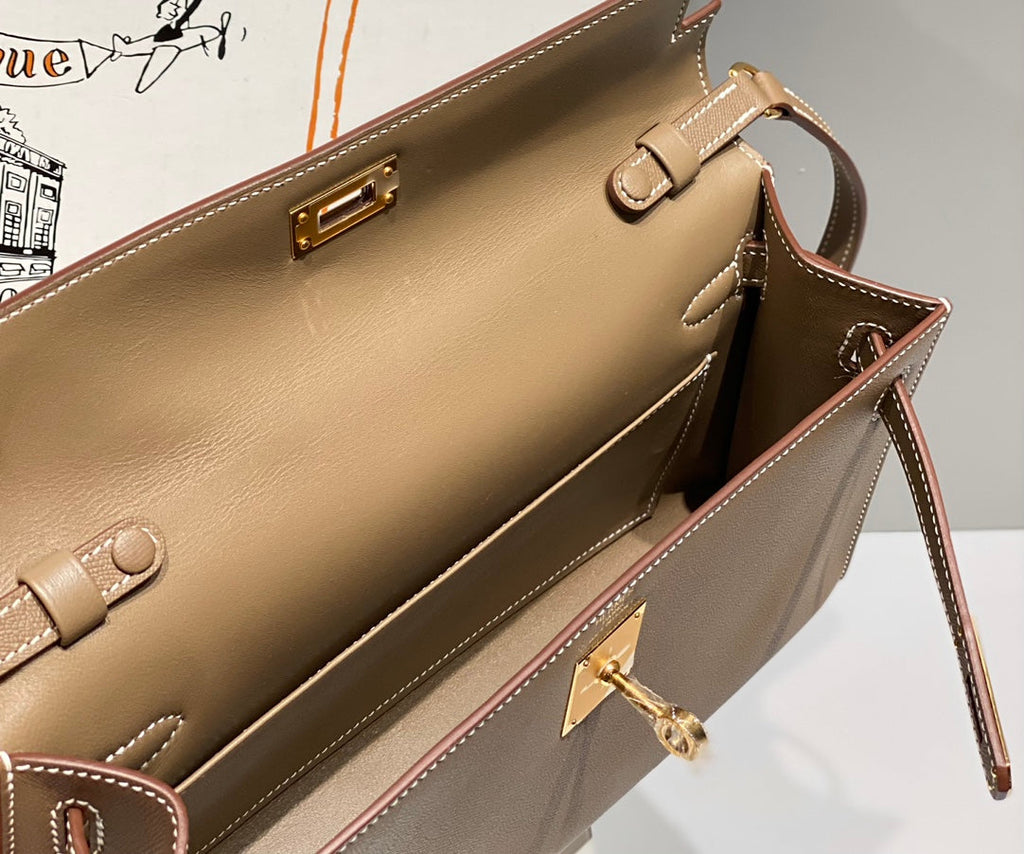 HM ケリー エラン 27cm ブラウン レザー GHW
