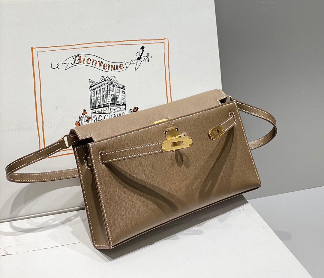 HM ケリー エラン 27cm ブラウン レザー GHW