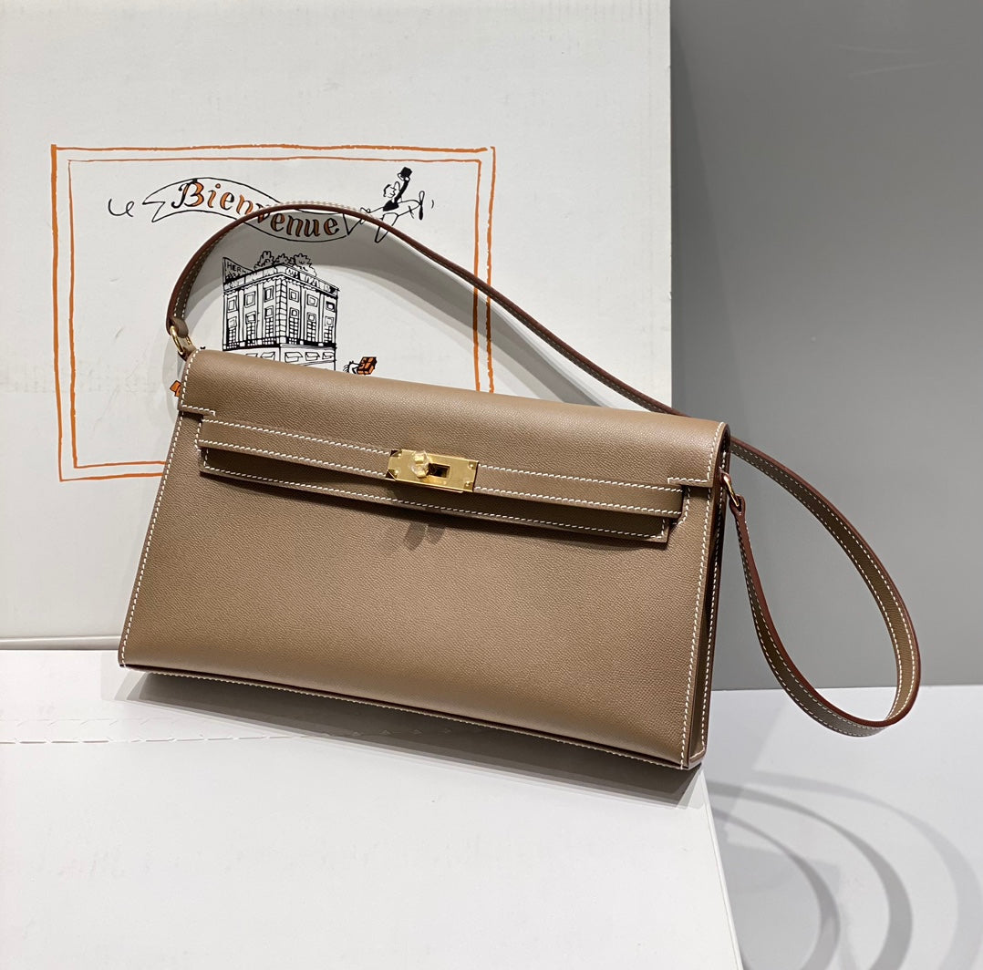 HM ケリー エラン 27cm ブラウン レザー GHW