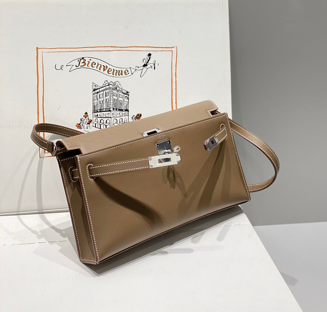 HM ケリーエラン 27cm ブラウン レザー ショーツ
