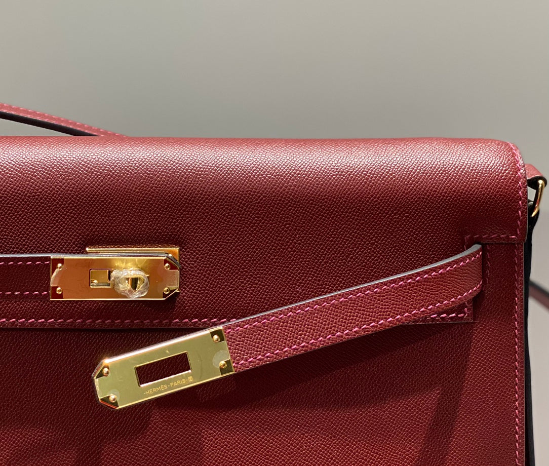 HM KELLY ELAN 27CM RED LEATHER GHW