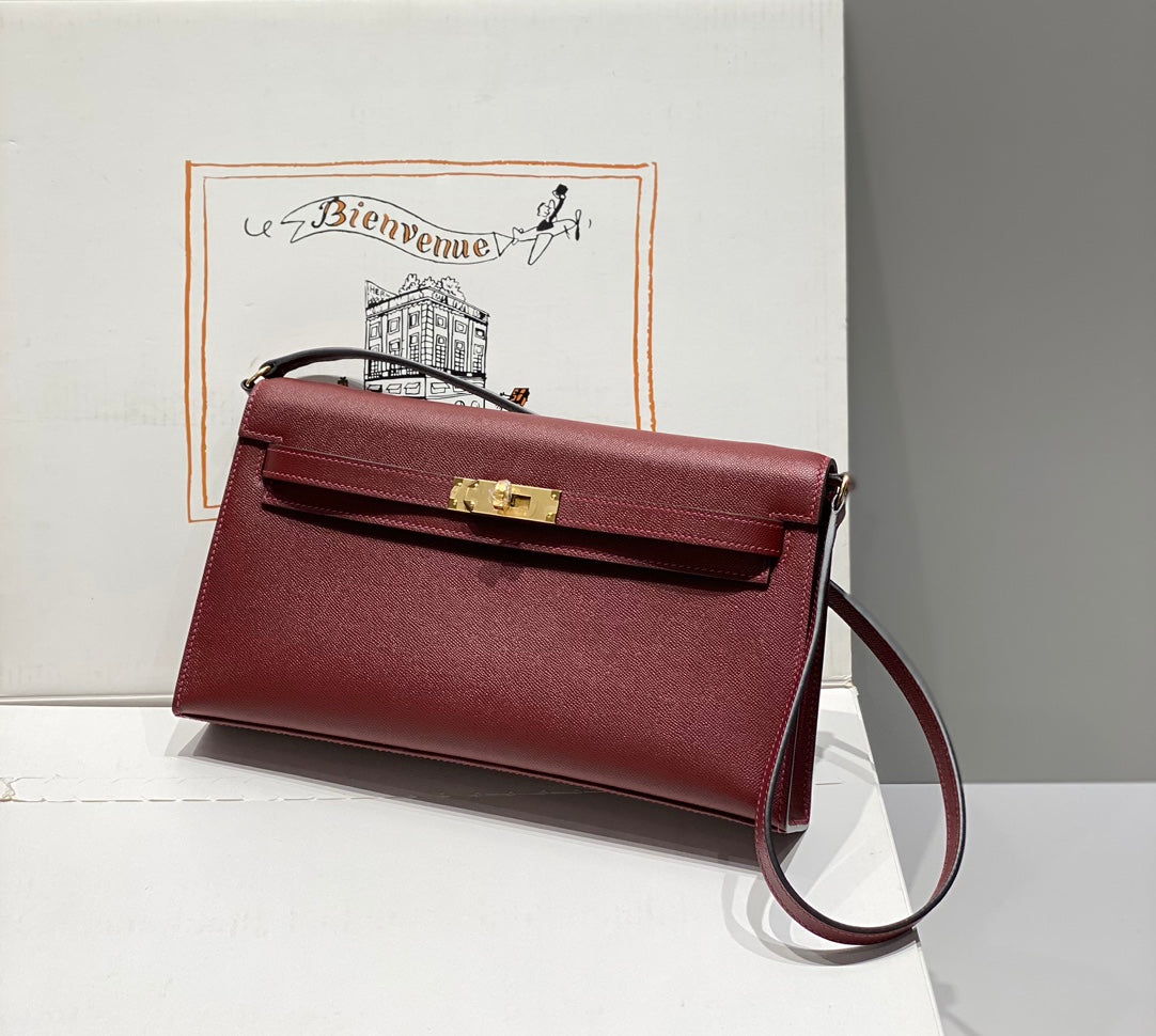 HM KELLY ELAN 27CM RED LEATHER GHW