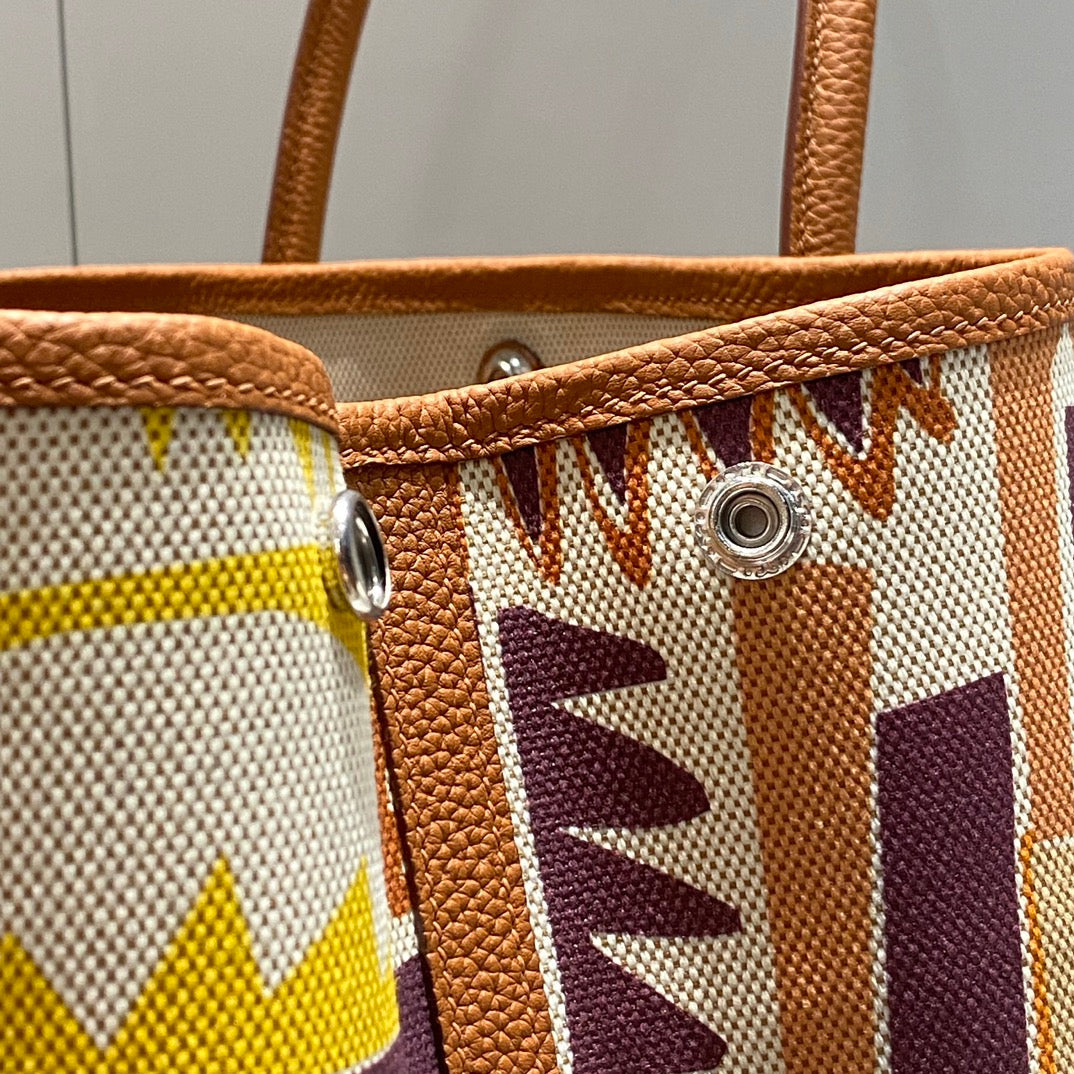 HM GARDEN PARTY 36 MULTICOLOR CANVAS AND NEGONDA CALFSKIN 243397
