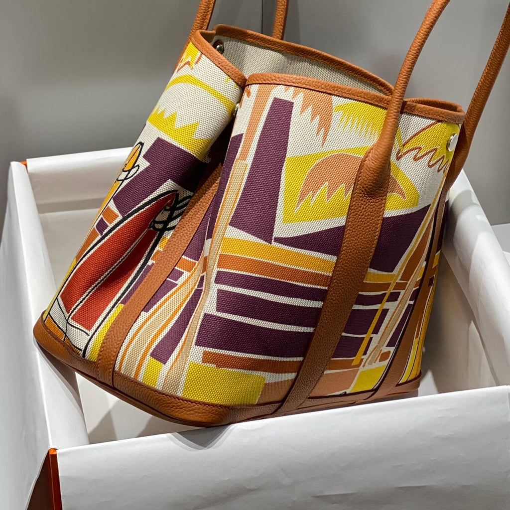 HM GARDEN PARTY 36 MULTICOLOR CANVAS AND NEGONDA CALFSKIN 243397