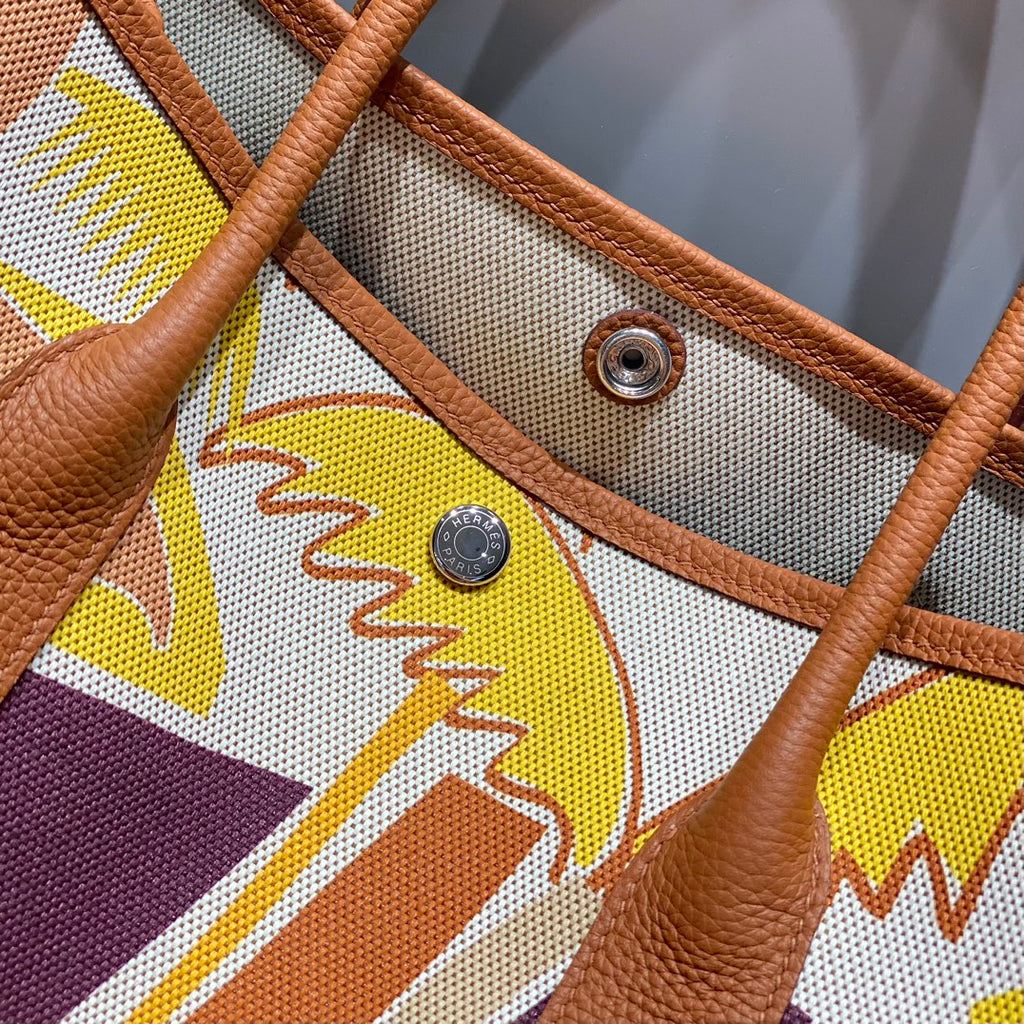 HM GARDEN PARTY 36 MULTICOLOR CANVAS AND NEGONDA CALFSKIN 243397