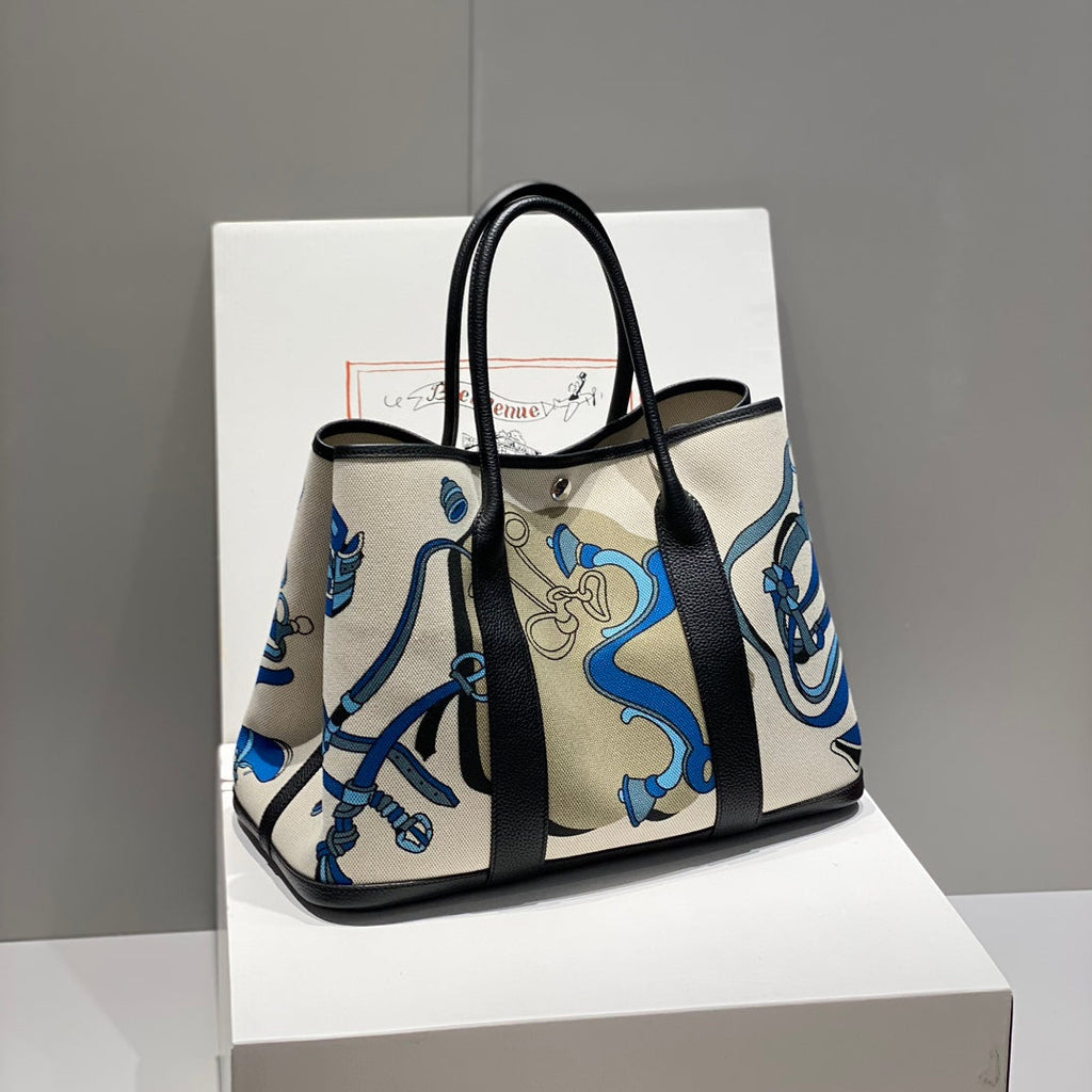 HM GARDEN PARTY 36 MULTICOLOR CANVAS AND NEGONDA CALFSKIN 243395