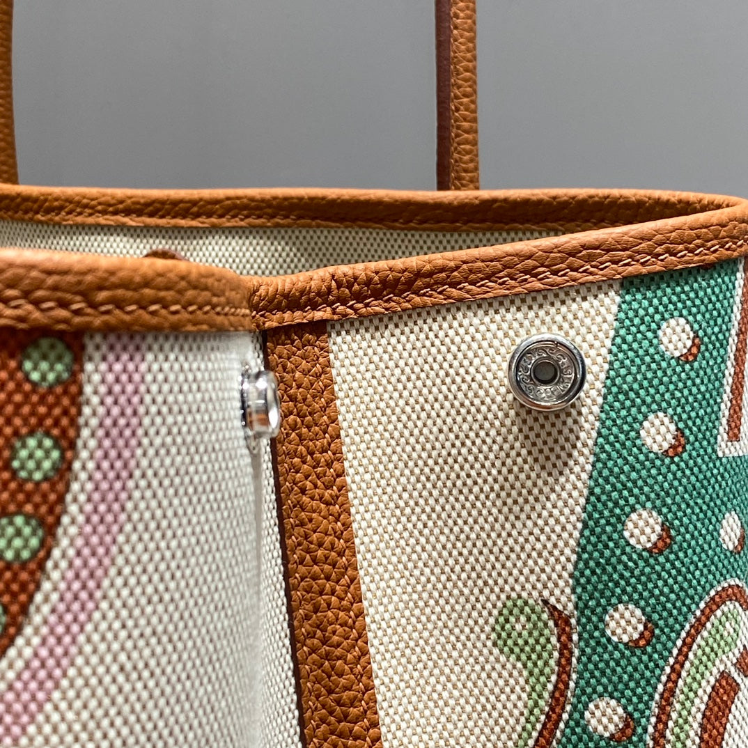 HM GARDEN PARTY 36 MULTICOLOR CANVAS AND NEGONDA CALFSKIN 243393