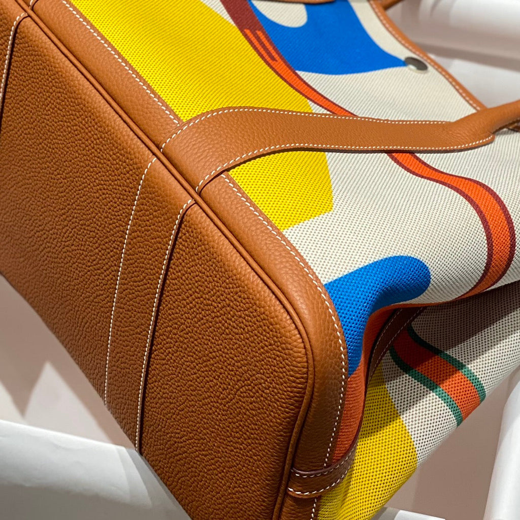 HM GARDEN PARTY 36 MULTICOLOR CANVAS AND NEGONDA CALFSKIN 243386