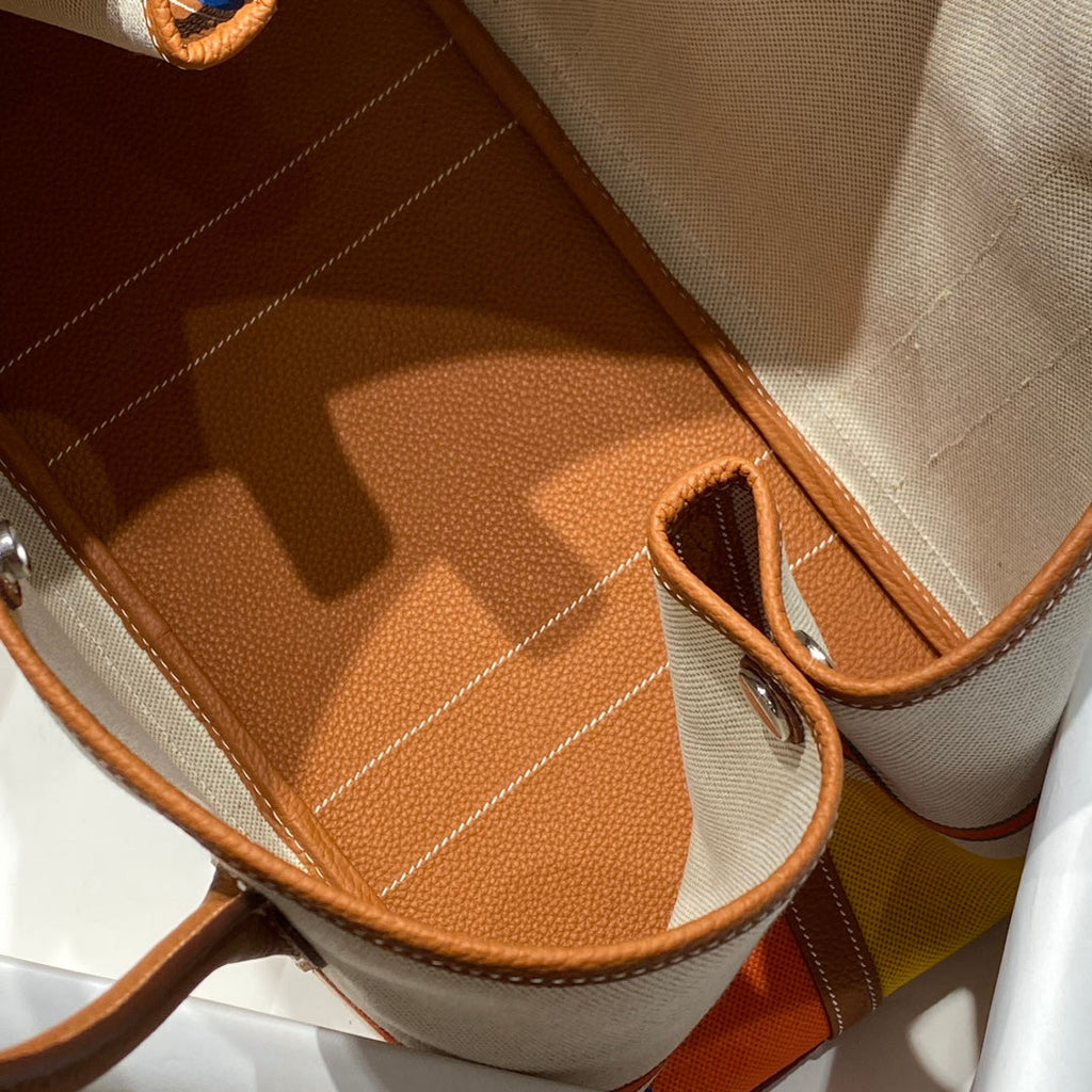 HM GARDEN PARTY 36 MULTICOLOR CANVAS AND NEGONDA CALFSKIN 243386