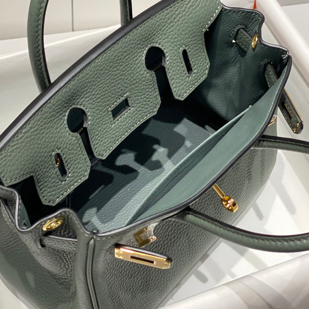 HM BIRKIN 20CM VERT AMANDE TOGO CUIR QUINCAILLERIE DORÉE