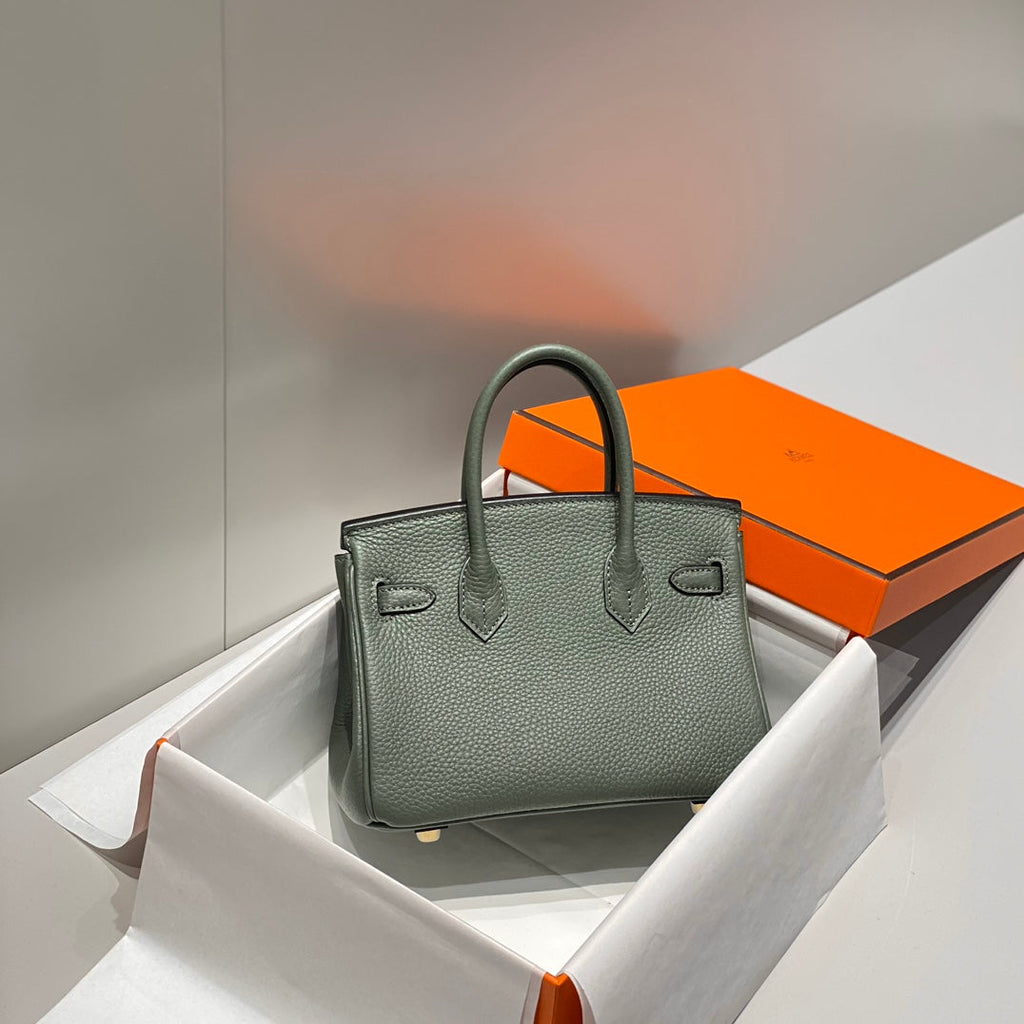 HM BIRKIN 20CM VERT AMANDE TOGO CUIR QUINCAILLERIE DORÉE