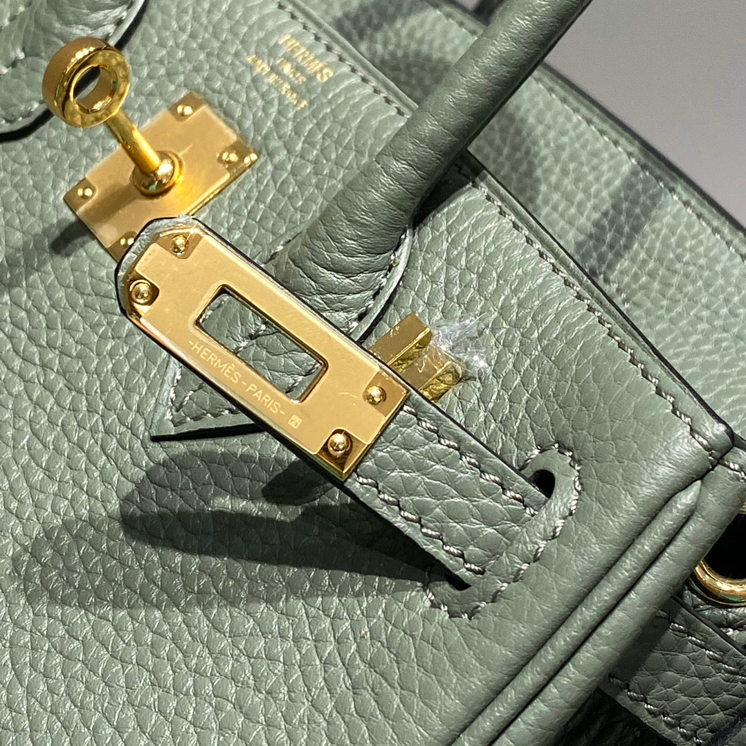 HM BIRKIN 20CM VERT AMANDE TOGO CUIR QUINCAILLERIE DORÉE