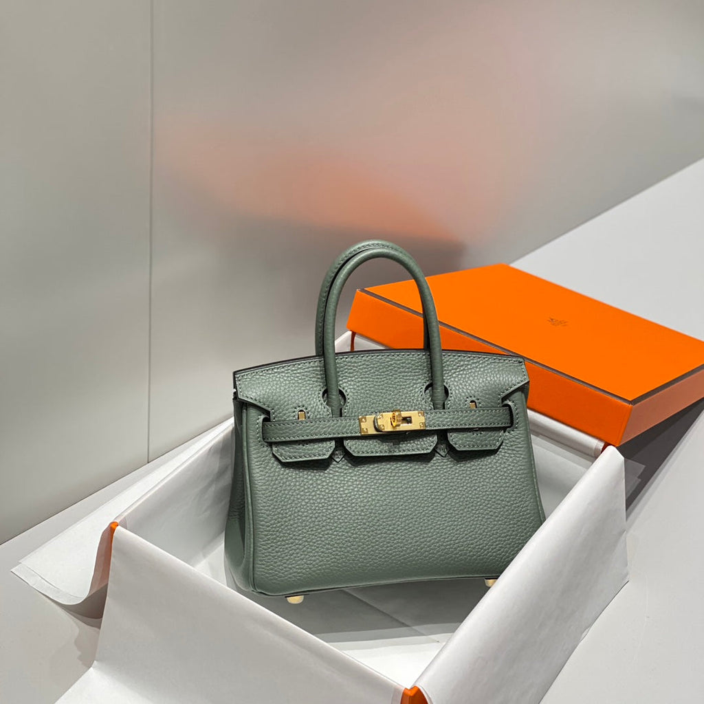 HM BIRKIN 20CM VERT AMANDE TOGO CUIR QUINCAILLERIE DORÉE
