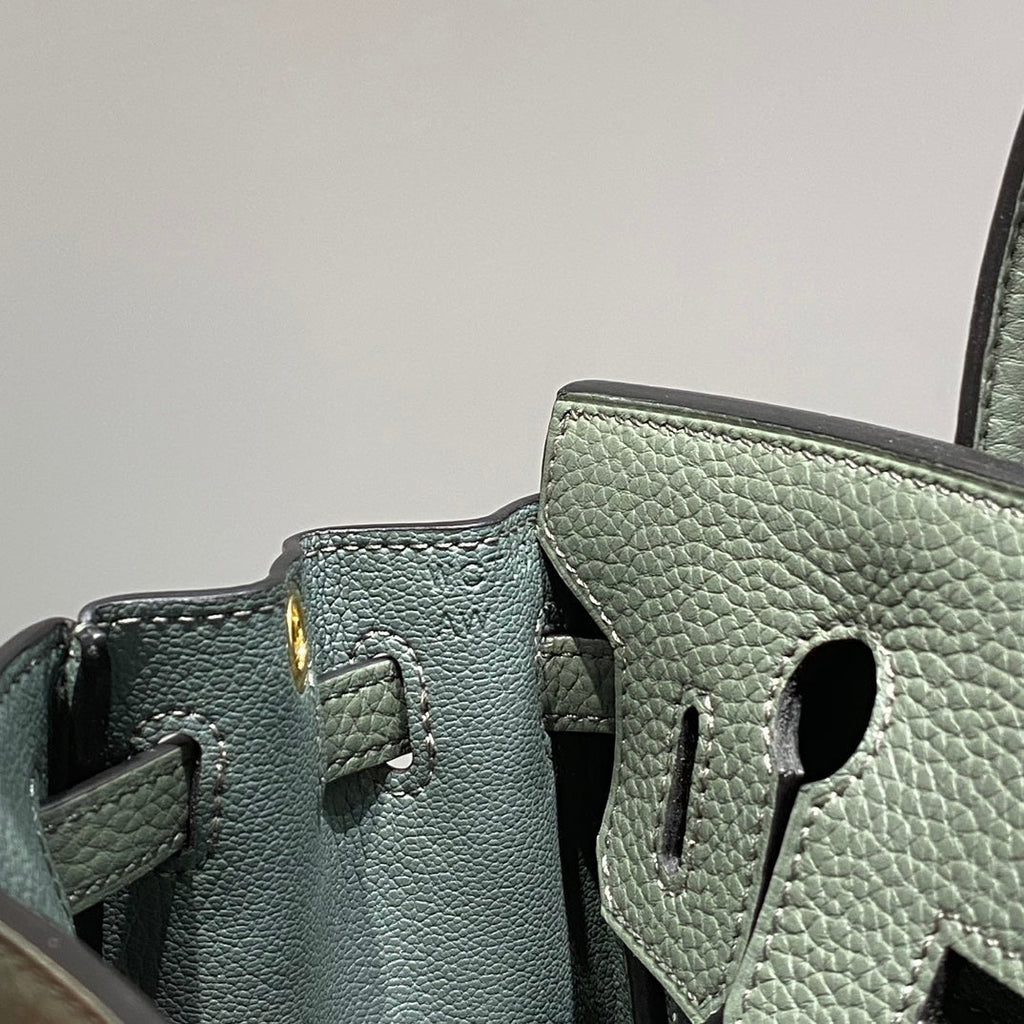 HM BIRKIN 20CM VERT AMANDE TOGO CUIR QUINCAILLERIE DORÉE