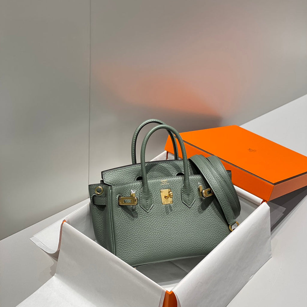 HM BIRKIN 20CM VERT AMANDE TOGO CUIR QUINCAILLERIE DORÉE
