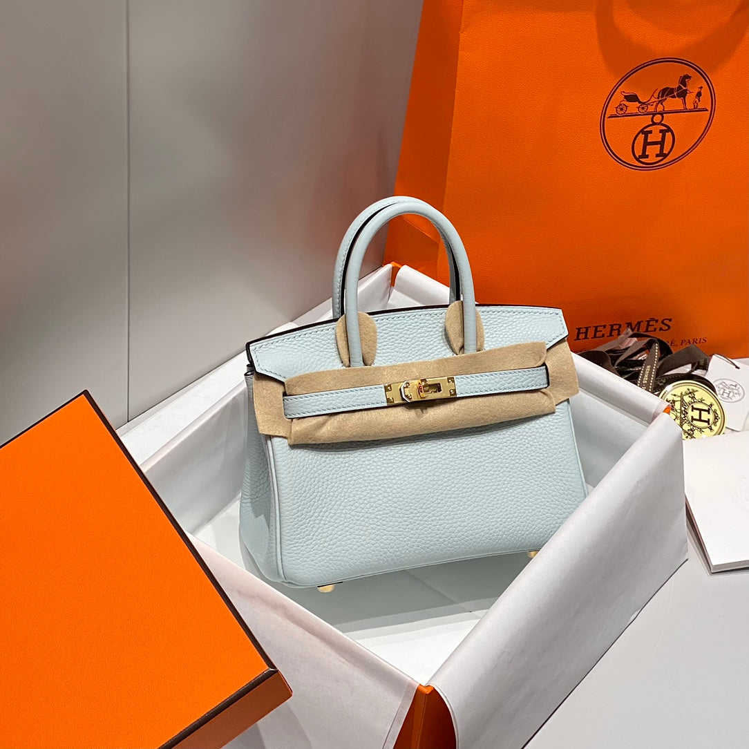 HM バーキン 20cm ブルー ペール トゴレザー ゴールド金具