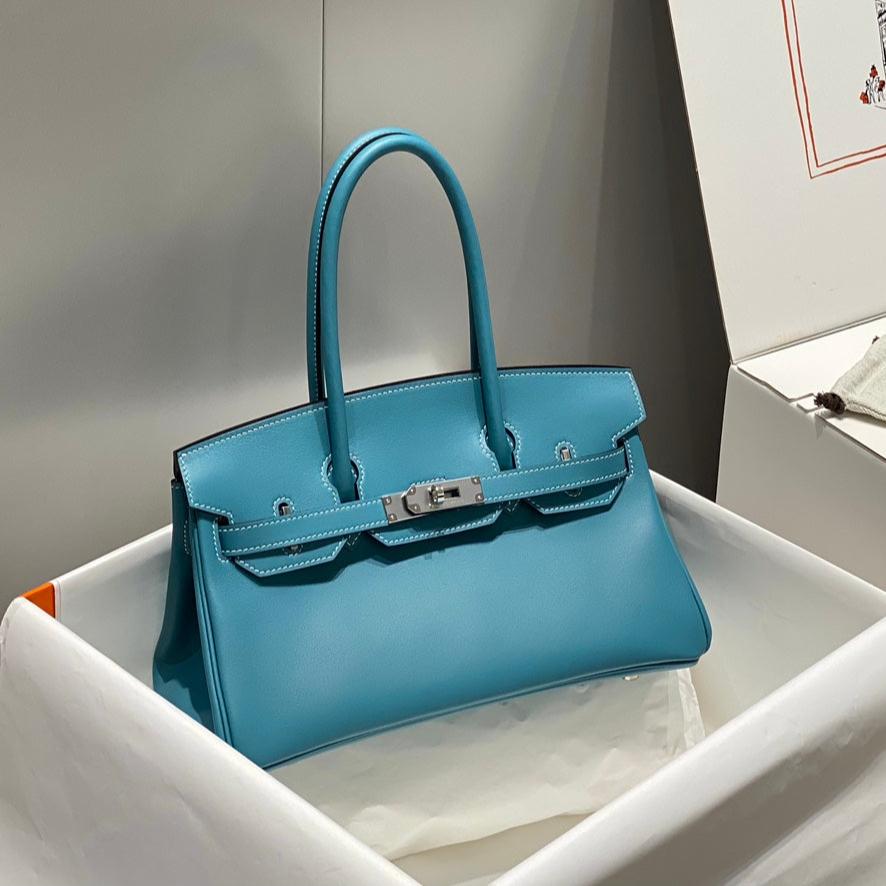 HM ショルダーバーキン 29cm ブルーデニム スイフトレザー シルバー金具
