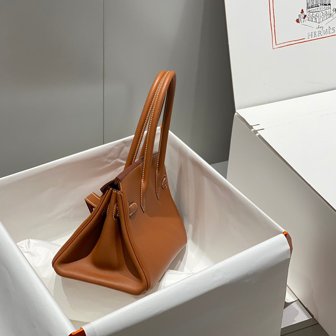 SAC À BANDOULIÈRE HM BIRKIN 29 CUIR ORANGE YAM 222354