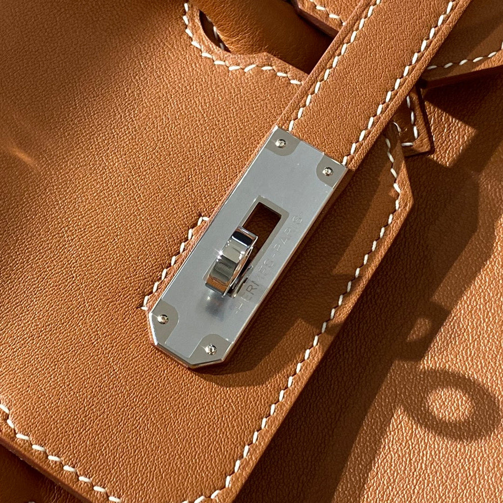 HM SHOULDER BIRKIN 29CM GOLD SWIFT LEATHER SILVER HARDWARE