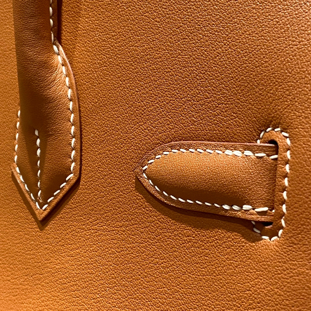 HM SHOULDER BIRKIN 29CM GOLD SWIFT LEATHER SILVER HARDWARE