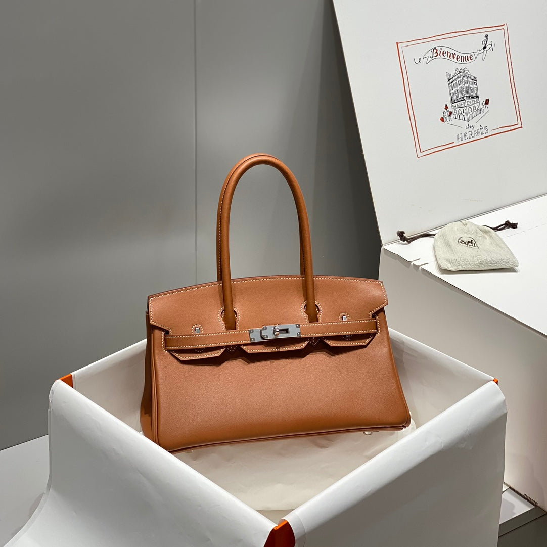 SAC À BANDOULIÈRE HM BIRKIN 29 CUIR ORANGE YAM 222354